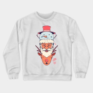 MERRY CHRISTMAS SNOWMAN SANTA DEER Crewneck Sweatshirt